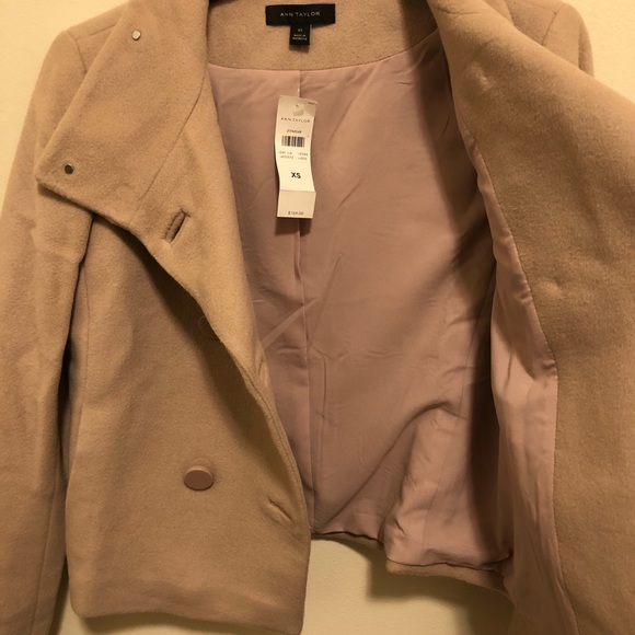 NWT Ann Taylor Double Breasted Wool Coat XS - Picture 7 of 8